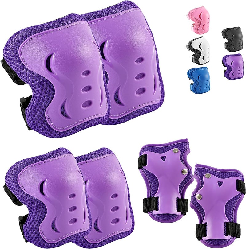 totwoo Knee Pads for Kids， Knee Pads and Elbow Pads Set Toddler 4-10 Years Protective Gear Set for Girls Boys with Wrist Guards for Skating Cycling Bike Rollerblading Scooter - Image 1